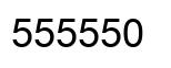 Number 555550 black image