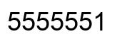 Number 5555551 black image