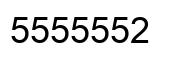 Number 5555552 black image