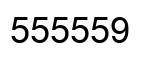Number 555559 black image