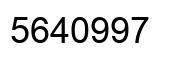 Number 5640997 black image