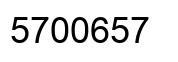 Number 5700657 black image