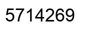 Number 5714269 black image
