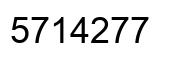Number 5714277 black image
