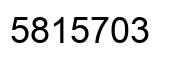 Number 5815703 black image
