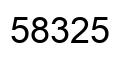 Número 58325 imagen negro