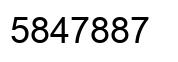 Número 5847887 imagen negro