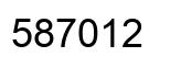 Number 587012 black image
