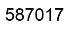 Number 587017 black image