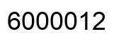 Number 6000012 black image