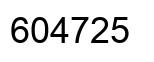 Number 604725 black image