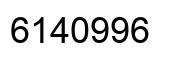 Number 6140996 black image