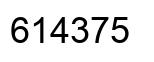 Number 614375 black image