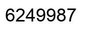 Number 6249987 black image