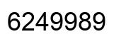 Number 6249989 black image