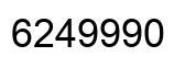 Number 6249990 black image