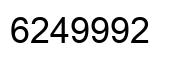 Number 6249992 black image