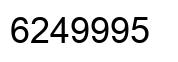 Number 6249995 black image