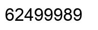 Number 62499989 black image