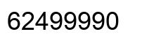 Number 62499990 black image