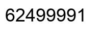 Number 62499991 black image