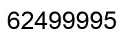 Number 62499995 black image