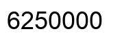 Number 6250000 black image