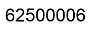 Number 62500006 black image