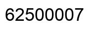Number 62500007 black image