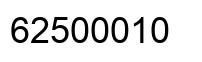 Number 62500010 black image