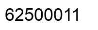 Number 62500011 black image