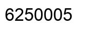 Number 6250005 black image