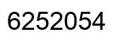 Number 6252054 black image