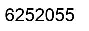 Number 6252055 black image