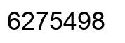 Number 6275498 black image