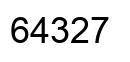 Number 64327 black image