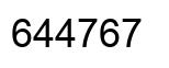 Number 644767 black image