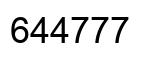 Number 644777 black image