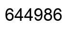 Number 644986 black image
