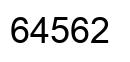 Number 64562 black image