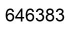 Number 646383 black image