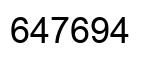Number 647694 black image