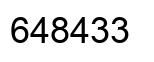 Number 648433 black image