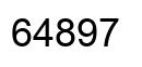Número 64897 imagen negro