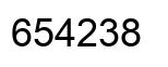 Number 654238 black image