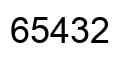 Number 65432 black image