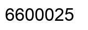 Number 6600025 black image