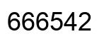 Number 666542 black image