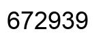 Number 672939 black image