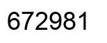 Number 672981 black image